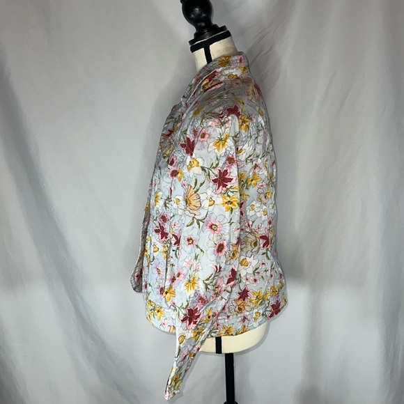 Coldwater Creek Women Floral Blazer Jacket Size 12 Whimsical Spring Colorful - Picture 2 of 9